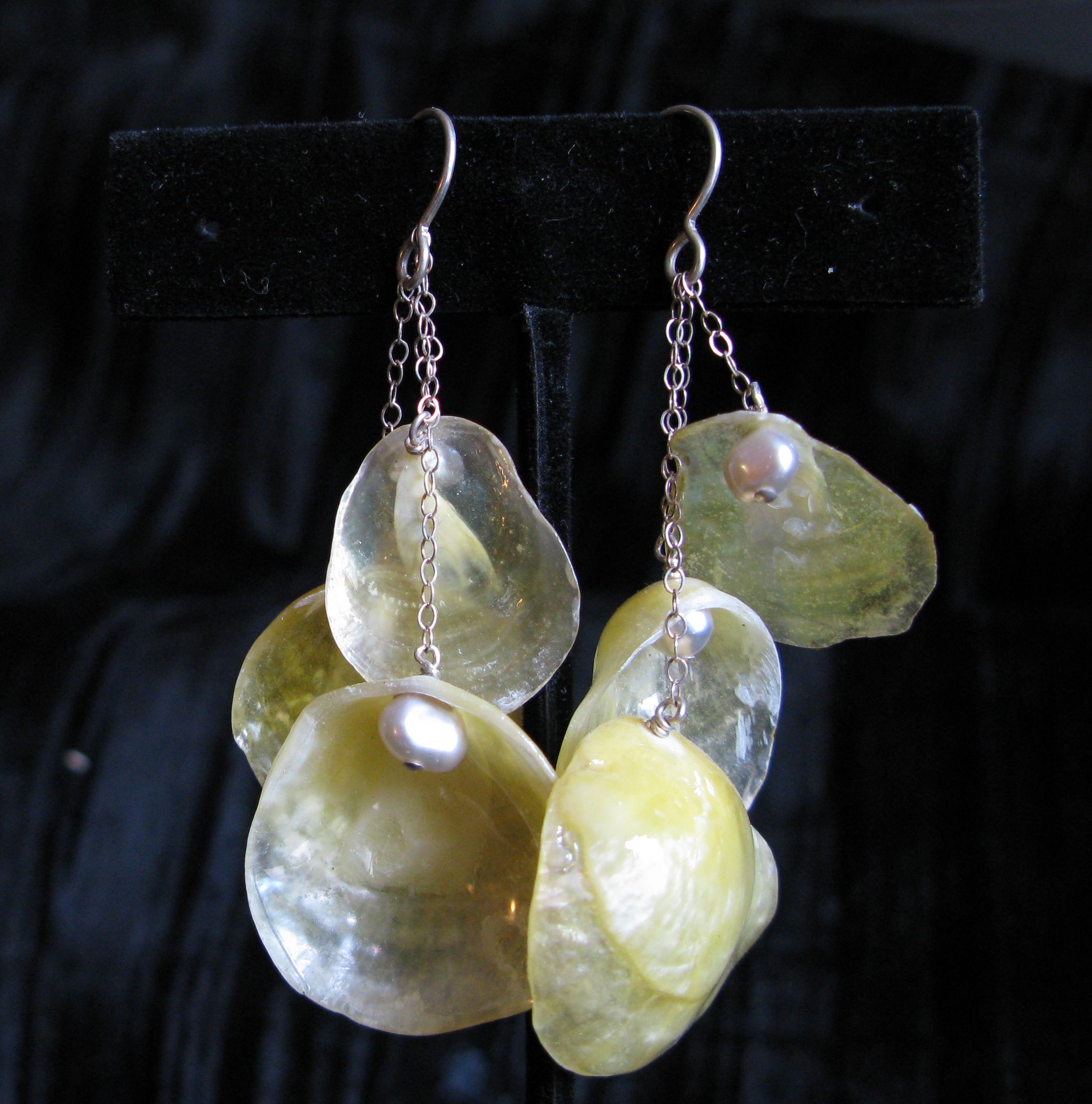 Triple Jingle shell ear rings