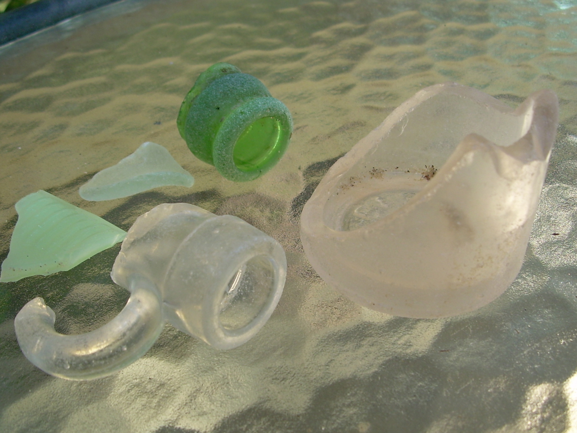 Sea glass finds from Mile Hill beach