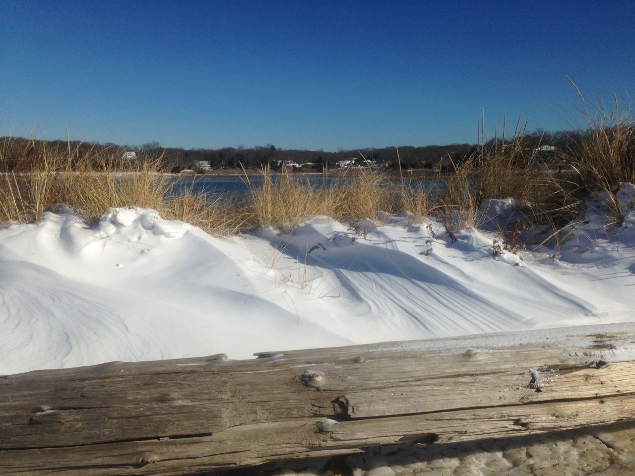 resting spot with view of 3 MIle Harbor